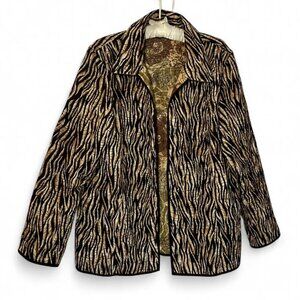 Fully Reversible Quilted Multi-Color Animal Print & Floral Patchwork Jacket
